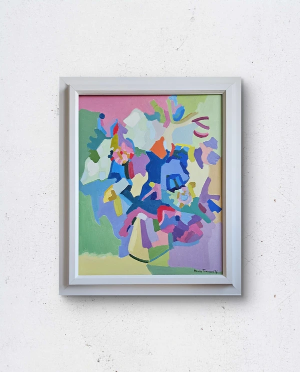 Kytice s astromériemi - malba - Monika Tomanova