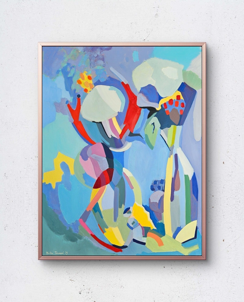 Máma kytka, táta kytka a děti kytky - malba - Monika Tomanova