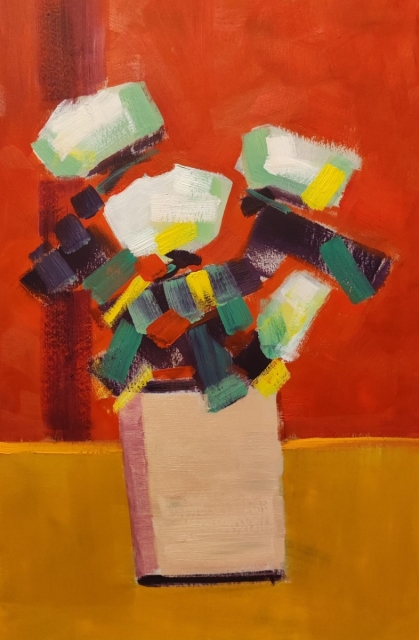 Bílé růže abstrakce 2