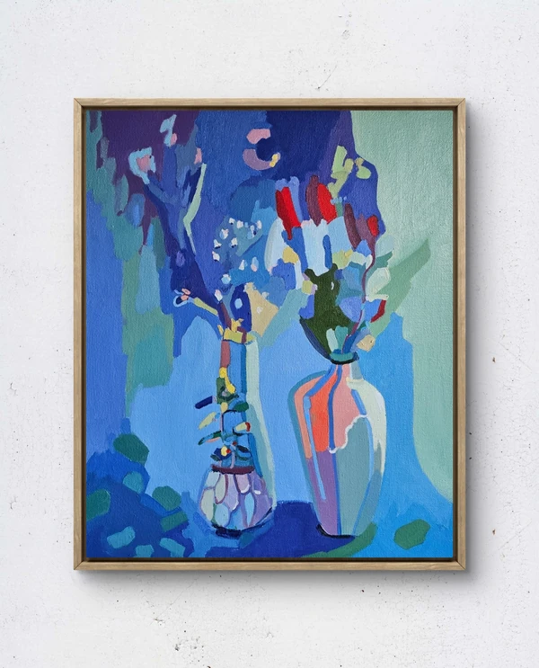 Zátiší s tlusticí - malba - Monika Tomanova